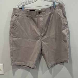 Classic Men's Beige Flat Front Shorts